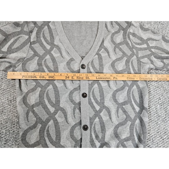 Airwalk Gray‎ Cardigan Mens Large Sweater Full Button Sweatshirt Soft Grandpa - Picture 6 of 7